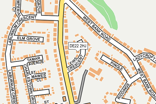 DE22 2HJ map - OS OpenMap – Local (Ordnance Survey)