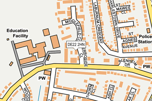 DE22 2HN map - OS OpenMap – Local (Ordnance Survey)