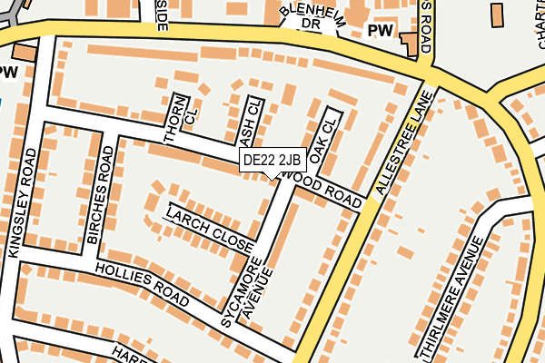 DE22 2JB map - OS OpenMap – Local (Ordnance Survey)