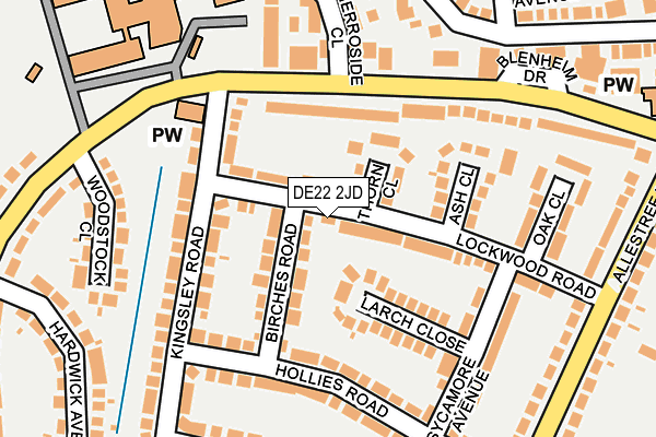 DE22 2JD map - OS OpenMap – Local (Ordnance Survey)