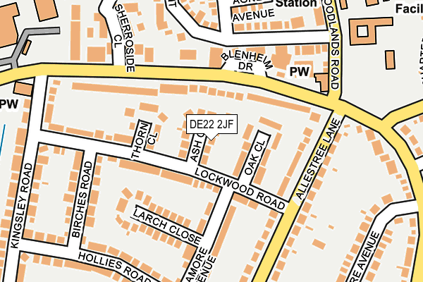 DE22 2JF map - OS OpenMap – Local (Ordnance Survey)