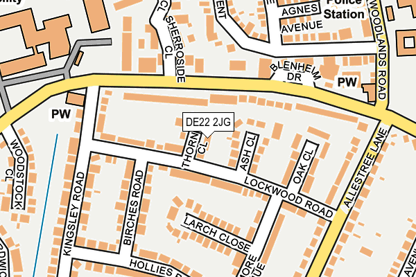 DE22 2JG map - OS OpenMap – Local (Ordnance Survey)