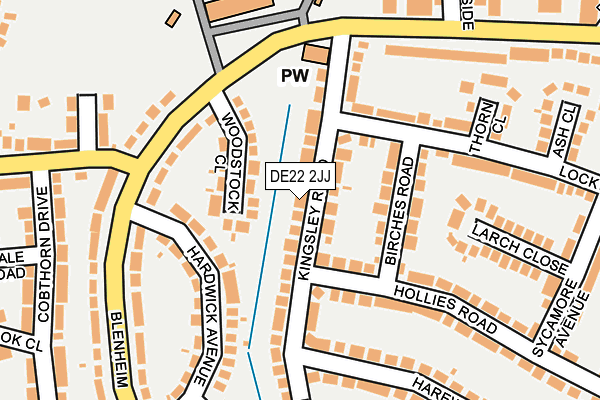 DE22 2JJ map - OS OpenMap – Local (Ordnance Survey)