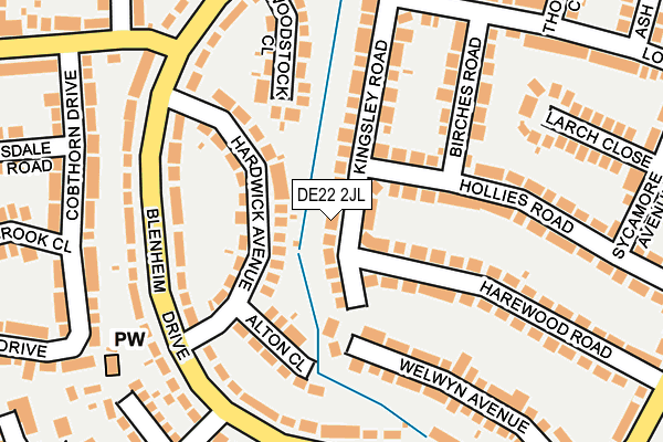 DE22 2JL map - OS OpenMap – Local (Ordnance Survey)