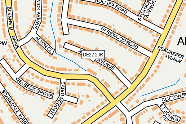DE22 2JR map - OS OpenMap – Local (Ordnance Survey)