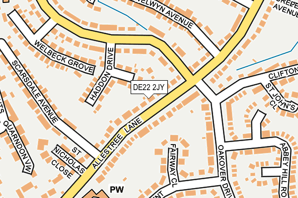 DE22 2JY map - OS OpenMap – Local (Ordnance Survey)