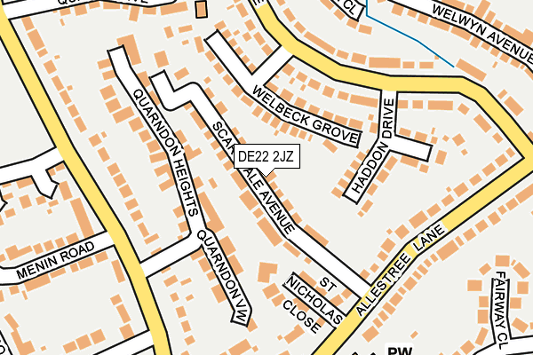 DE22 2JZ map - OS OpenMap – Local (Ordnance Survey)