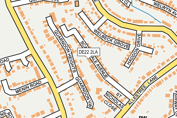 DE22 2LA map - OS OpenMap – Local (Ordnance Survey)