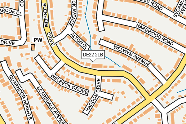DE22 2LB map - OS OpenMap – Local (Ordnance Survey)