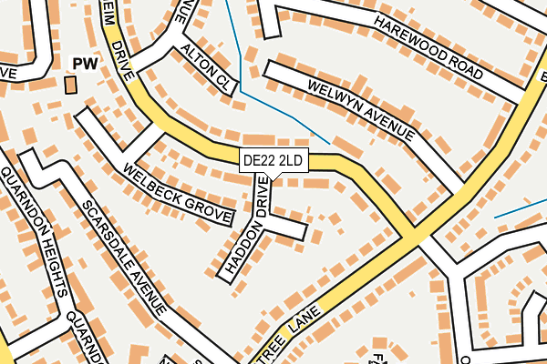 DE22 2LD map - OS OpenMap – Local (Ordnance Survey)