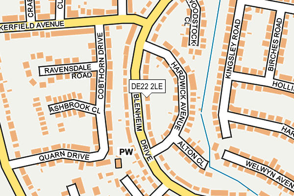 DE22 2LE map - OS OpenMap – Local (Ordnance Survey)