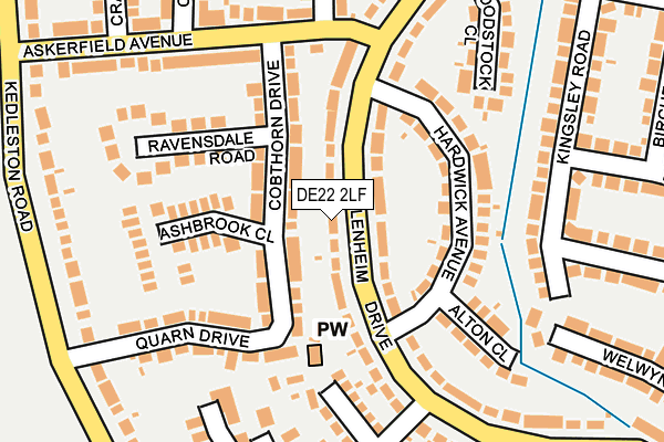DE22 2LF map - OS OpenMap – Local (Ordnance Survey)
