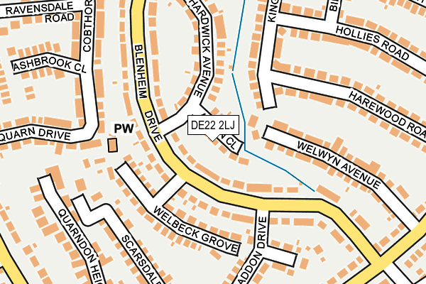 DE22 2LJ map - OS OpenMap – Local (Ordnance Survey)