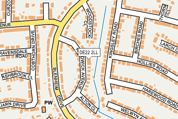 DE22 2LL map - OS OpenMap – Local (Ordnance Survey)