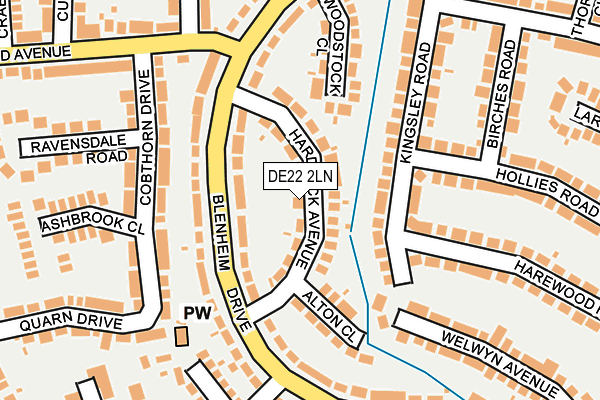 DE22 2LN map - OS OpenMap – Local (Ordnance Survey)