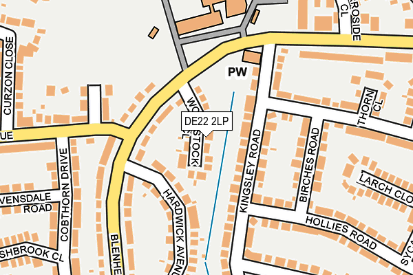 DE22 2LP map - OS OpenMap – Local (Ordnance Survey)