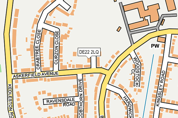 DE22 2LQ map - OS OpenMap – Local (Ordnance Survey)