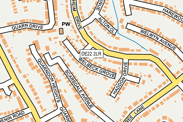 DE22 2LR map - OS OpenMap – Local (Ordnance Survey)
