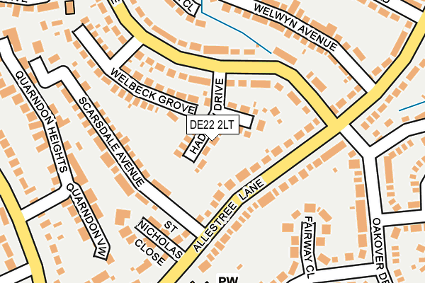 DE22 2LT map - OS OpenMap – Local (Ordnance Survey)