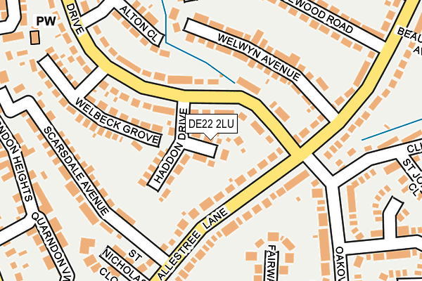 DE22 2LU map - OS OpenMap – Local (Ordnance Survey)