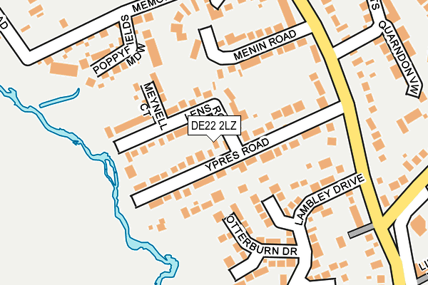 DE22 2LZ map - OS OpenMap – Local (Ordnance Survey)