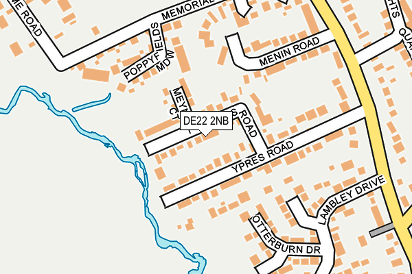 DE22 2NB map - OS OpenMap – Local (Ordnance Survey)