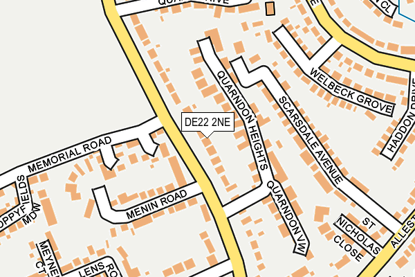 DE22 2NE map - OS OpenMap – Local (Ordnance Survey)