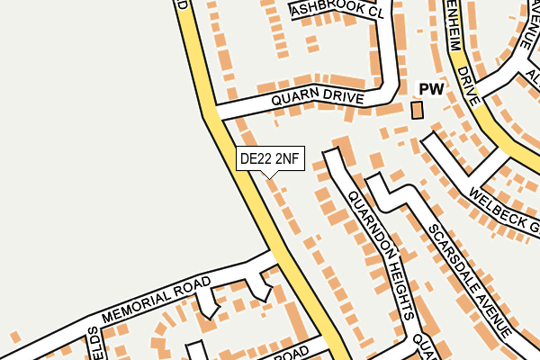 DE22 2NF map - OS OpenMap – Local (Ordnance Survey)
