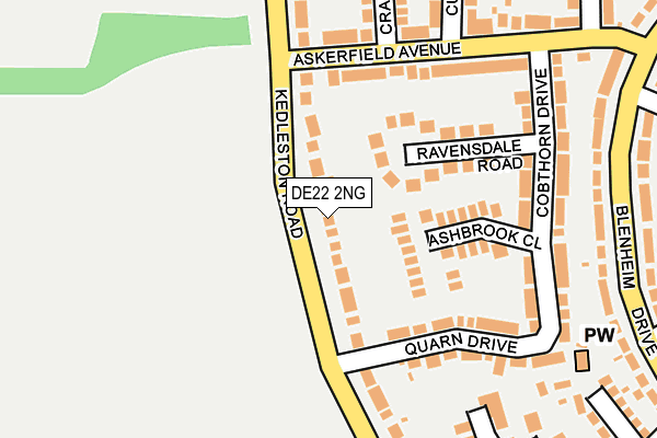 DE22 2NG map - OS OpenMap – Local (Ordnance Survey)