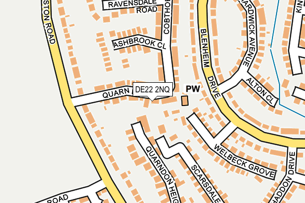 DE22 2NQ map - OS OpenMap – Local (Ordnance Survey)