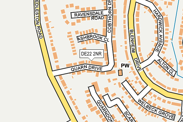 DE22 2NR map - OS OpenMap – Local (Ordnance Survey)