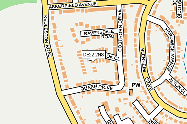 DE22 2NS map - OS OpenMap – Local (Ordnance Survey)