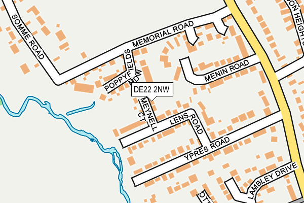 DE22 2NW map - OS OpenMap – Local (Ordnance Survey)