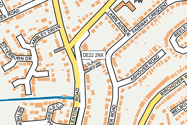 DE22 2NX map - OS OpenMap – Local (Ordnance Survey)