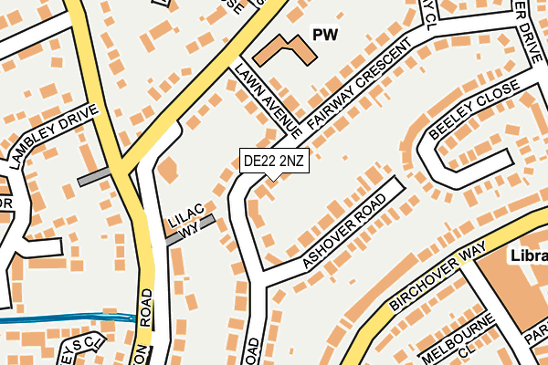DE22 2NZ map - OS OpenMap – Local (Ordnance Survey)