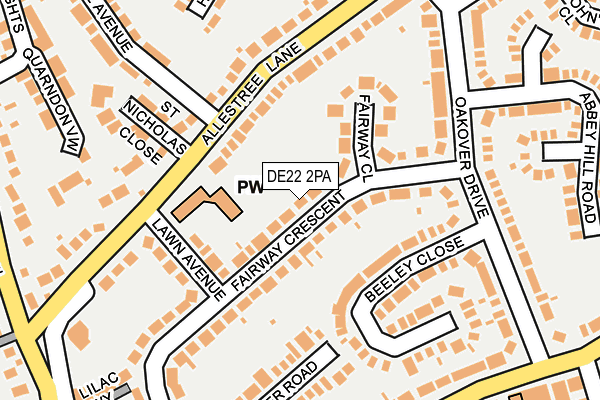 DE22 2PA map - OS OpenMap – Local (Ordnance Survey)