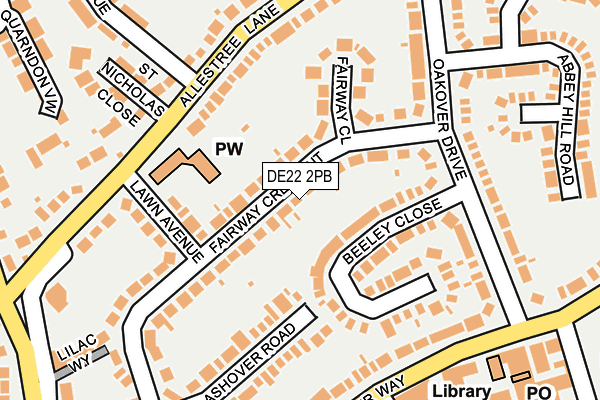 DE22 2PB map - OS OpenMap – Local (Ordnance Survey)