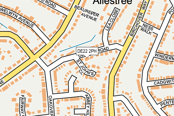 DE22 2PH map - OS OpenMap – Local (Ordnance Survey)