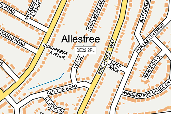 DE22 2PL map - OS OpenMap – Local (Ordnance Survey)