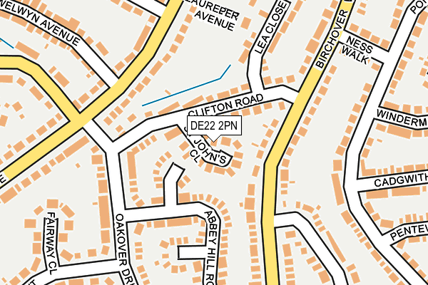 DE22 2PN map - OS OpenMap – Local (Ordnance Survey)