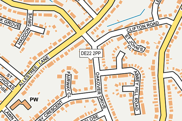 DE22 2PP map - OS OpenMap – Local (Ordnance Survey)