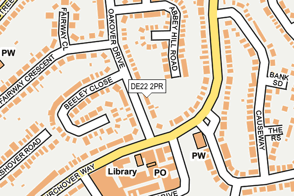 DE22 2PR map - OS OpenMap – Local (Ordnance Survey)