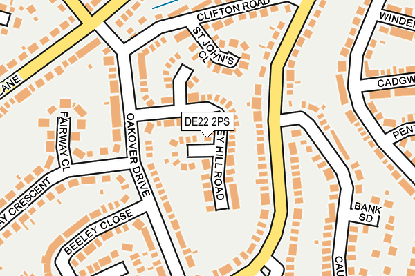 DE22 2PS map - OS OpenMap – Local (Ordnance Survey)