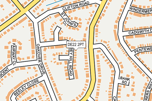 DE22 2PT map - OS OpenMap – Local (Ordnance Survey)