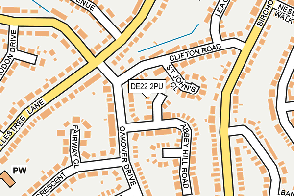DE22 2PU map - OS OpenMap – Local (Ordnance Survey)