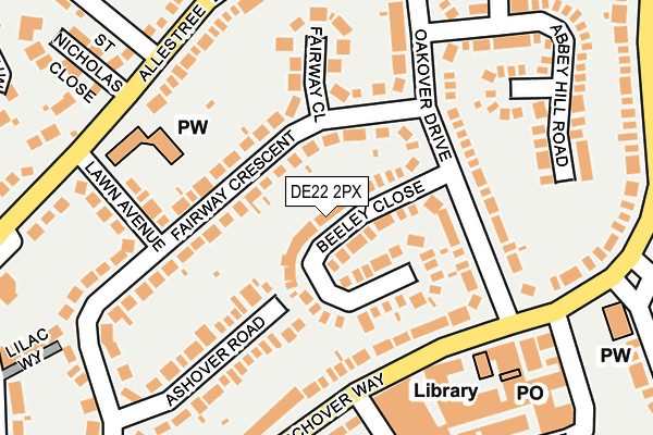 DE22 2PX map - OS OpenMap – Local (Ordnance Survey)