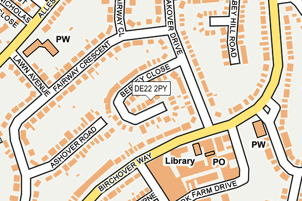 DE22 2PY map - OS OpenMap – Local (Ordnance Survey)