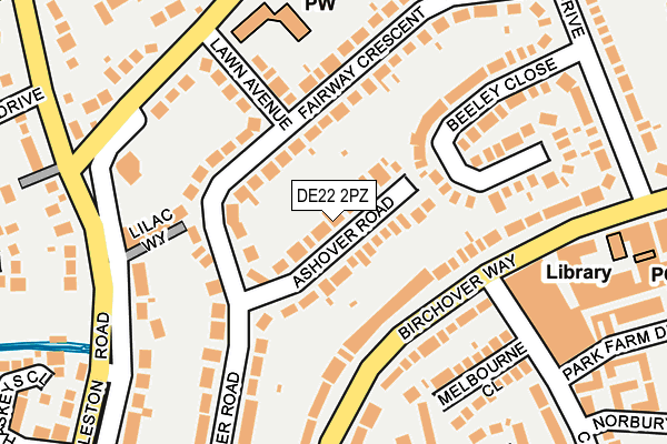 DE22 2PZ map - OS OpenMap – Local (Ordnance Survey)