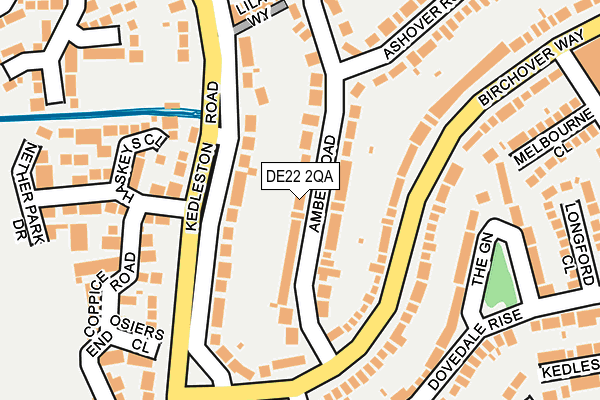 DE22 2QA map - OS OpenMap – Local (Ordnance Survey)