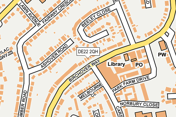 DE22 2QH map - OS OpenMap – Local (Ordnance Survey)